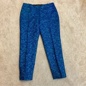 J.Crew Collection Blue Cafe Capri ankle pants in Delphinium Jacquard Sz 6 NWT